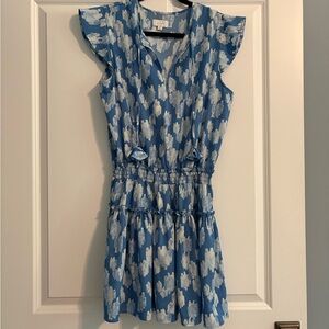 Blue and White Patterned Dress